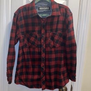 PD&C boys flannel Buffalo plaid button down
